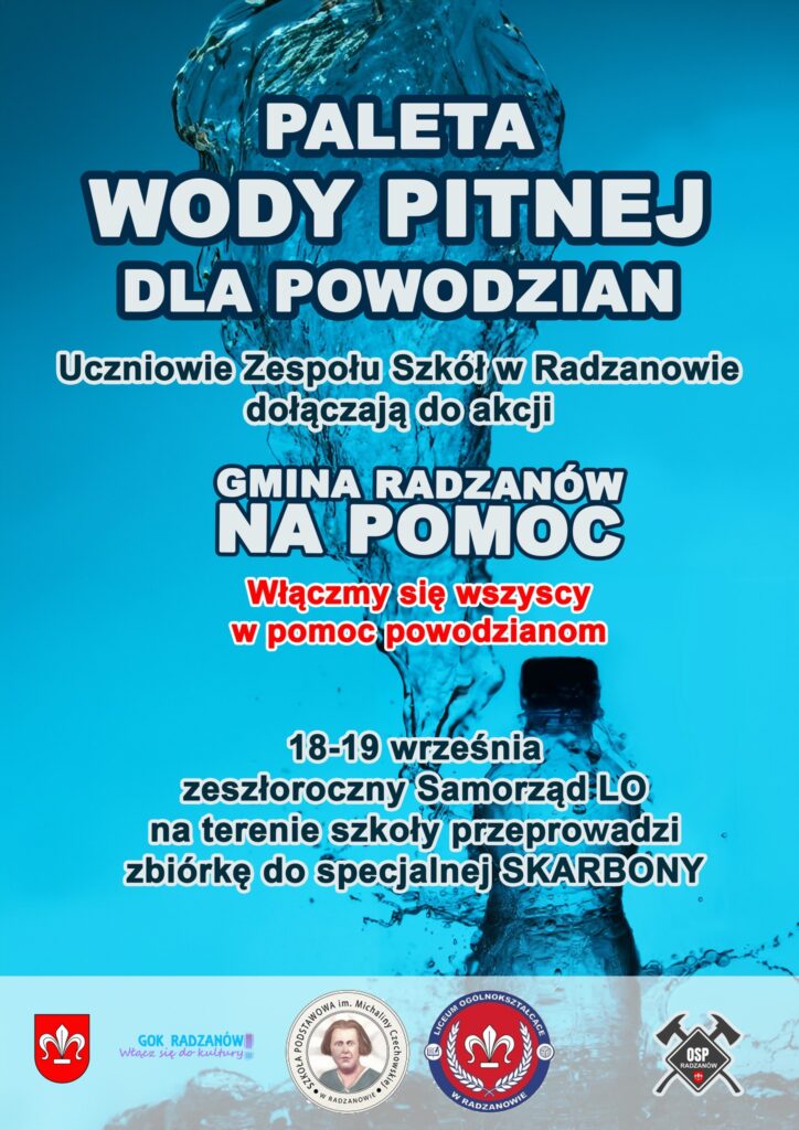 Paleta WODY PITNEJ od uczniów Zespołu Szkół dla Powodzian